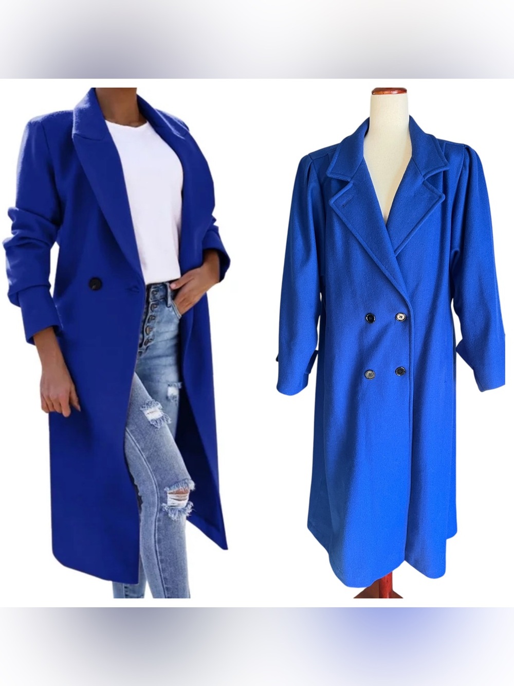 Jofeld Vintage Wool Double BreastedTrench Coat. Made in USA